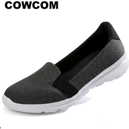 COWCOM 2021 Spring Ladies Shoes Casual Outdoor Running Female Summer Soft Sneakers Breathable Flat Shoes 42 LCH