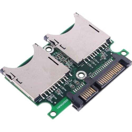 Dual SD to SATA Adapter with Case 2Port Dual SD SDHC MMC RAID to SATA Adapter Converter with Enclosure for SD Card New