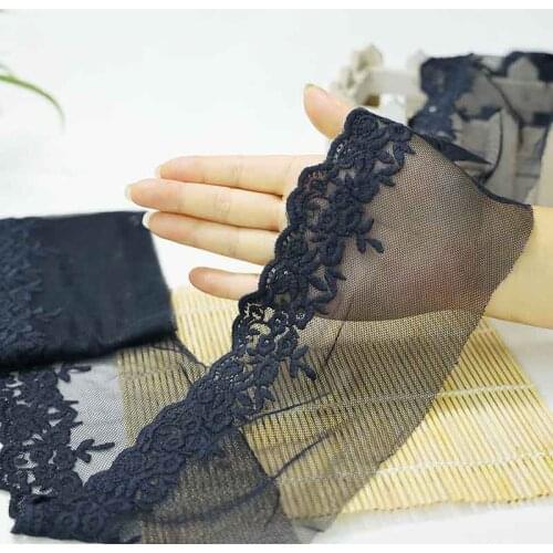1meter Elasticity Lace Fabric Ribbon Dark Blue Trim Ribbon Diy Craft Fabric Clothing Dress Fabrics 2020