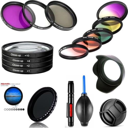 37 40.5 43 46 49 52 55 58 62 67 72 77 82 UV CPL FLD Variable ND Gradual Color Close up Filter Lens Hood Cap for DSLR Camera lens