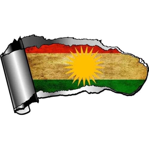 Interesting 3D Kurdistan National Flag Motif Car Sticker Decals Car Styling PVC 13cm X 6cm Vinyl Motorcycl Accessories
