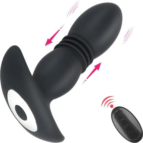 Wireless Remote Control Prostate Massager Telescopic Vibrating Anal Vibrator Sex Toys for Men Dildo Butt Plug Vibrator