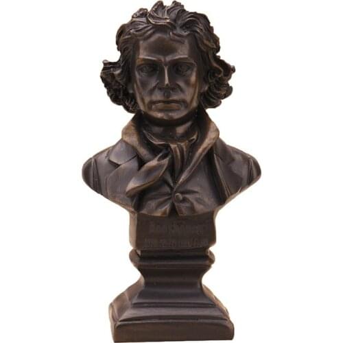 Mozart Resin Sculpture Art Bust Statue Figure Modern Art Living Room Crafts Decoration Salon Statues for Decoration AC50DX