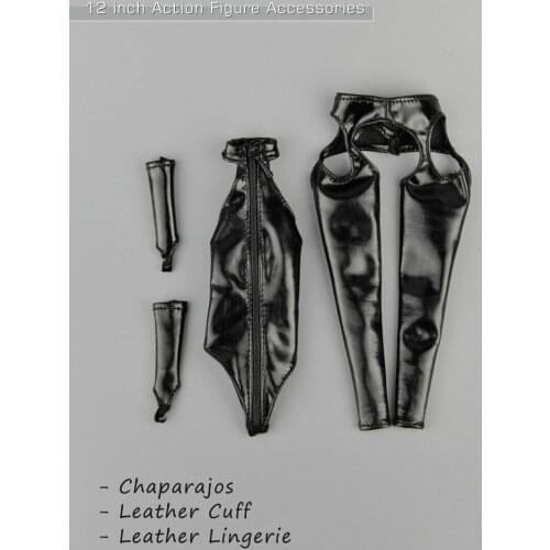 1/6th ZY16-15 High Collar Corset Leather Pants Model for 12" Female Body