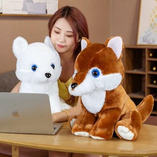 Soft Sitting Wolf Plush Toy Lifelike Soft Stuffed Animal Adorable Plushy Kids Doll Fluffy Birthday Gifts for Children Boy