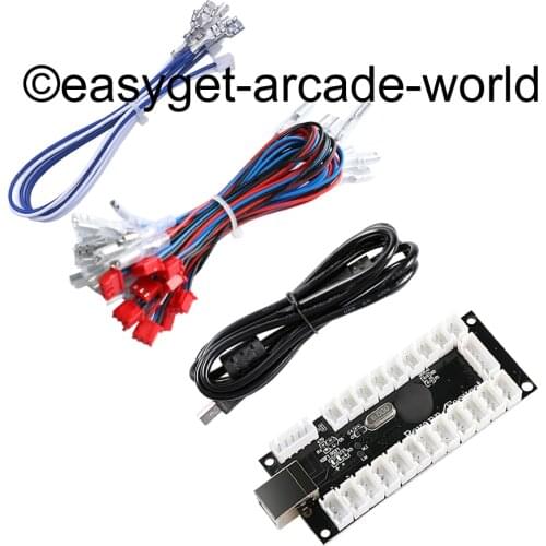 Zero Delay LED USB PC Joystick Encoder Controls For MAME Multicad Support 2 Pin + Arcade LED Button PC Controller Computer Games
