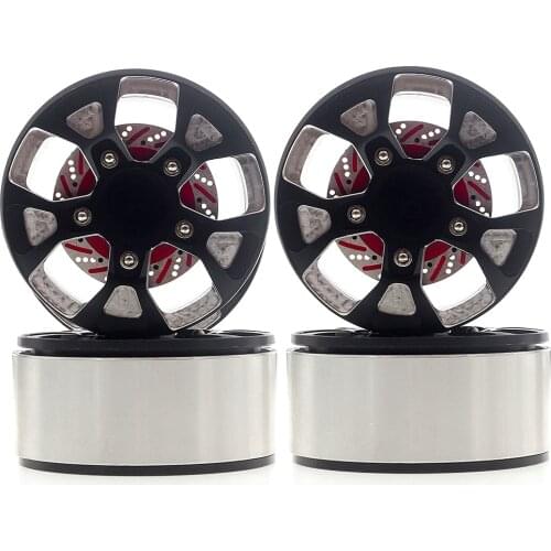 4pcs 2.2" Beadlock Metal Wheel Rim for 1/10 RC Crawler Car Axial SCX10 90046 Wraith RR10 Traxxas TRX-6