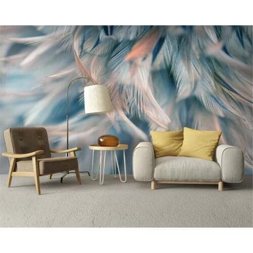 Beibehang Custom wallpaper Nordic small fresh and simple feather background home decoration living room bedroom 3d wallpaper