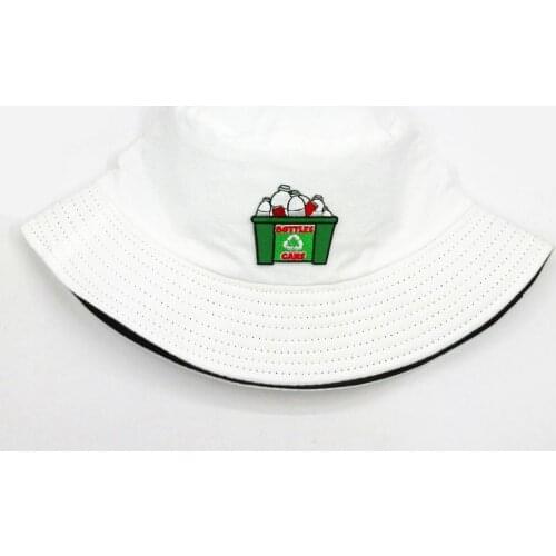 2021 Bottles Embroidery Cotton Bucket Hat Fisherman Hat Outdoor Travel Hat Sun Cap Hats for Men and Women 394