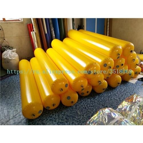 Sell yellow PVC inflatable floating tube, PVC inflatable buoy, floating objects on the water