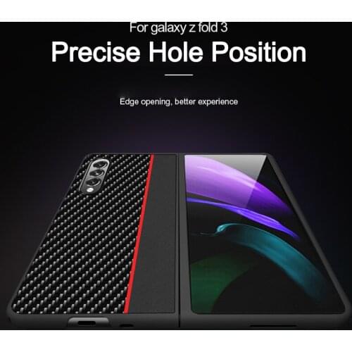 For Samsung Galaxy Z Fold 3 Case Carbon Fiber Texture Leather Shockproof Cover Capa for Samsung Z Fold 2 Fold3 Fold2 5G Case