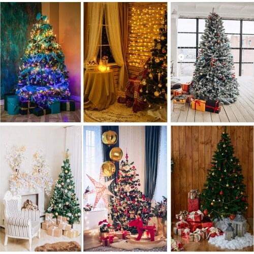 Christmas Indoor Theme Photography Background Christmas tree Children Portrait Backdrops For Photo Studio Props 21524 JPW-03