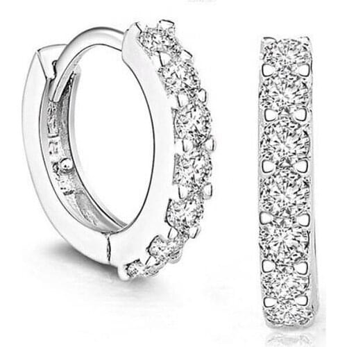 3A CZ Zirconia Crystal Small Hoop Circle Earrings Fashion Wedding Party Jewelry Accessories Earring Gifts For Women Girls