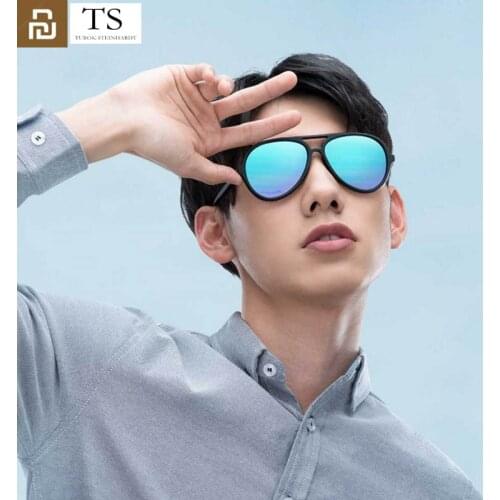 Youpin Ice Blue Glasses TS Brand TAC Polarized Stainless Aviator Sunglasses Lense 100% UV-Proof for Outdoor Travel for Man Woman