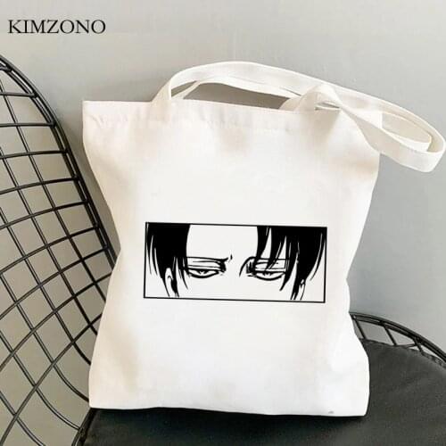 Attack on Titan shopping bag tote handbag jute bag cotton eco bolso bag net string sacolas
