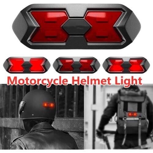 Motorcycle Helmet Cycle Bike Helmet Night Safety Signal Warning Light LED Light Rear Tail Lamp Taillight Rechargeable Waterproof