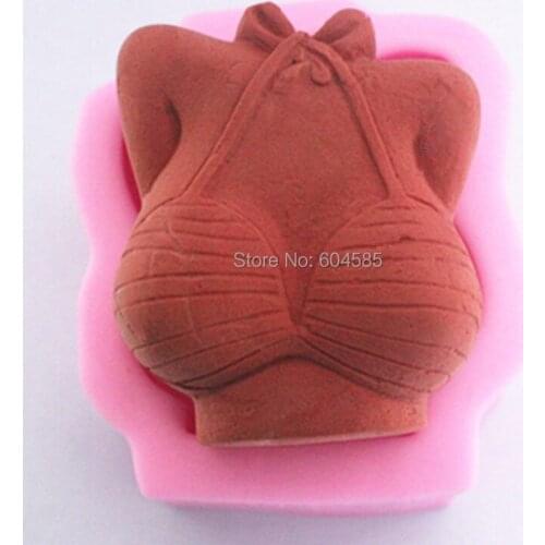 Female dressed in sexy swimming bikini top button soap fondant cake molds soap chocolate mould for the kitchen baking