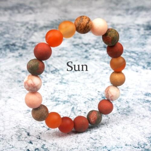 10mm Natural Stone Beads Bracelet Universe Premium Space Planets Sun Bracelet Chakra Yoga Bracelet Dropship Jewelry Wholesale