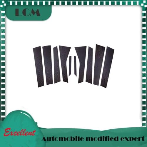 Styling Pillar Cover For-Cayenne 2014 2015 2016 2017 Gloss Black Carbon Fiber Add On Style Pillar Post Trim- 10 pieces