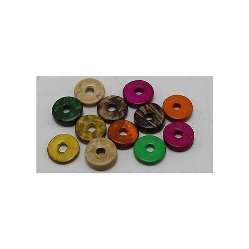 100 pcs Mixed Color Natural Coconut Column Heishi Beads 12mm(1/2")