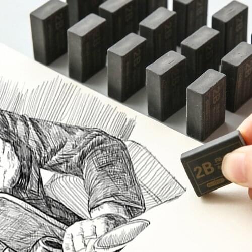 2Pcs 2B Pencils Eraser Sketch Drawing Eraser Rubber Pencil Eraser Office School Supplies Art Drawing Artist Student Stationery