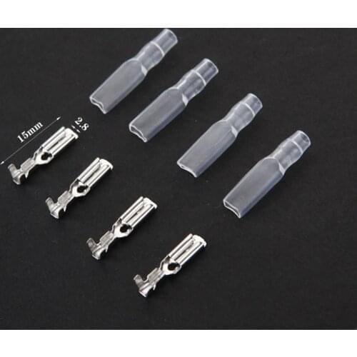 50sets 2.8 mm with transparent sheath inserted spring 2.8mm Female connector terminal Faston with insulator for wire