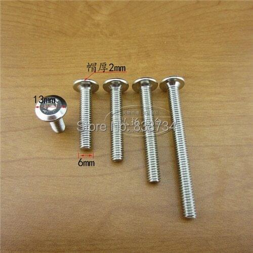 50pcs m6*15 nickel coated steel hex drive furniture Screw, connector bolt, flat head Screw