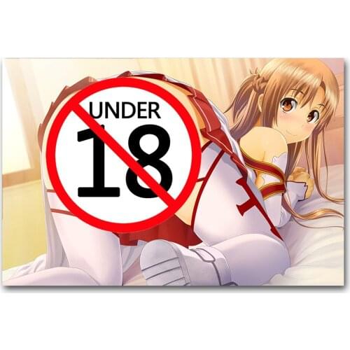 Anime Posters Sexy Girl Wall Art Posters and Prints Adult Cartoon Canvas Painting Wall Pictures For Living Room Decor