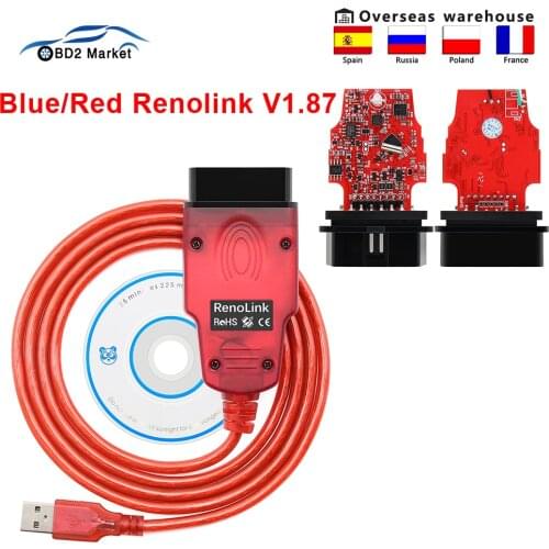 Renolink V1.87 1.87 For Renault Airbag Reset OBD2 ECU Programmer OBD 2 OBD2 Car Diagnostic Auto Tool ECM UCH Key Programmer Tool