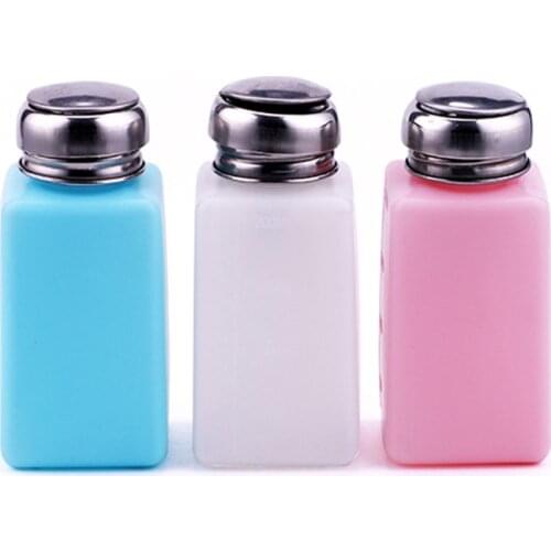 ESD Safe Plastic Alcohol Bottle Press Pump Liquid Dispenser Manicure Tools For Nail Art Acrylic Gel Polish Cleaner Remover Water