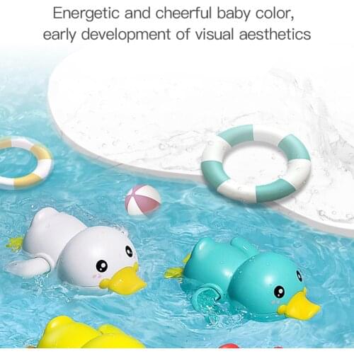 Kids Bath Toy Wind-up Swimming Duckling Bathroom Bathtub Pool Water Clockwork