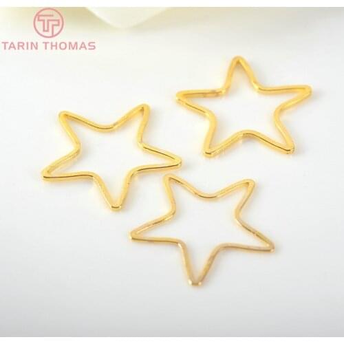 Diameter 22*20 mm Pentagram star shaped brass Closed Rings Connect Rings Jewelry, Discoveries More Color Can Be Retrieved