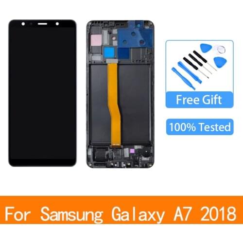Original 6.0'' Super AMOLED LCD For Samsung Galaxy A7 2018 A750 SM-A750F A750F Display With Touch Screen Assembly Replacement