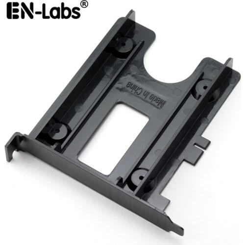 En-Labs PCIe / PCI Slot 2.5" HDD/SSD Mounting Bracket - 2.5" HDD to PCI Slot Rear Panel Hard Drive Adapters - Black