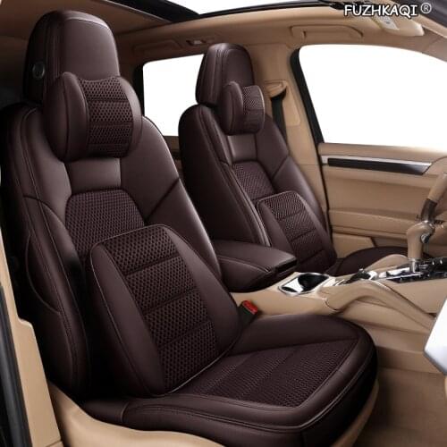 FUZHKAQI Custom Leather car seat covers For BMW 3/4 Series E46 E90 E91 E92 E93 F30 F31 F34 F35 G20 G21 F32 F33 F36 seat cars