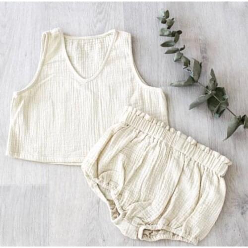 2019 Ins European&America Toddler Kids Girls Boys Summer Clothings V-nect Tops&Shorts Clothings