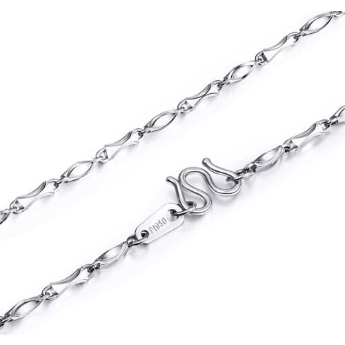 Fine Solid Pt950 Platinum Necklace Women Luck Yuanbao Chain Link Necklace 40-45cm 3.2-4g Best Gift