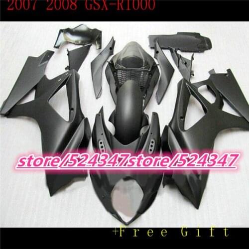 Market hot sales manufacturers GSX - R1000 K7 07, 08 GSX R1000 K7 07-08 smooth ink black motorcycle fairing of pale yellow flame
