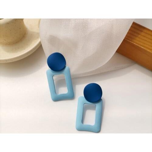 Mihan S925 needle Modern Jewelry Blue Earrings Simply Deign Hot Selling Square Drop Earrings For Girl Fine Accessories