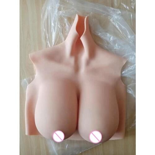 Upgrade 6G New High Collar Neck Fake Artificial Boob Realistic Silicone Breast Forms Crossdresser Shemale Transgender Drag Queen