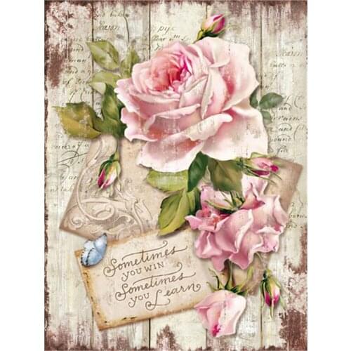 Flower Rose DIY Embroidery Cross Stitch 11CT Kits Craft Needlework Set Cotton Thread Printed Canvas Home Decoration Hot Sale