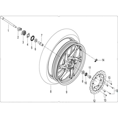Front wheel front brake disk page of Benelli TNT150 BJ150-29A BJ150-29B