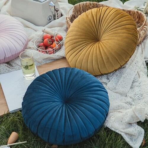 Pillows наволочки декоративные INS Creative Nordic Pumpkin Round Silk Plush Home Decor Waist Cushion Living Room Sofa Cushions