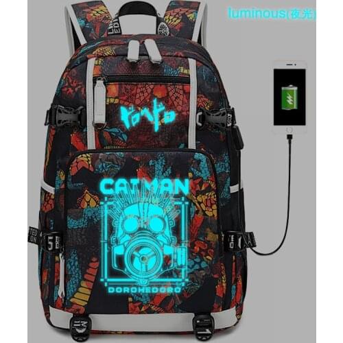 New anime Dorohedoro schoolbag laptop bag Men Travel bags USB Oxford Backpack