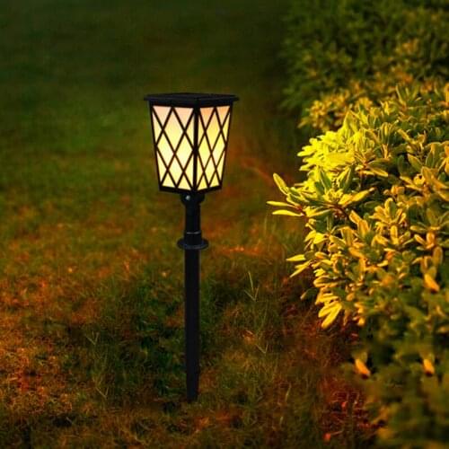 Solar Outdoor Lawn Lamp Flame Light Waterproof Porch Light 5 Working Mode Garden Fence Wall Desk Atmosphere Led Light