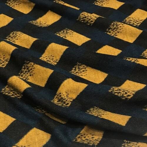Geometric Pattern Knitted Mink Jacquard Fabric Anti-wrinkle Good Drape Cloth for Dresses Clothing Sewing Material by Meter