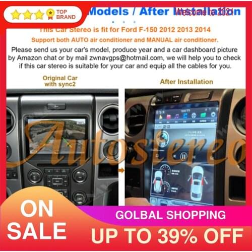 Vertical Screen Tesla For Ford Raptor F150 2009-2014 Android 9 4+128 Auto Stereo Radio Tape Recorder Multimedia Player Head unit