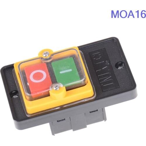 On Off Water Proof Push Button Switch 10A 250V 380V Waterproof Push Button For Cutting Machine Bench Drill Switch Plastic Motor
