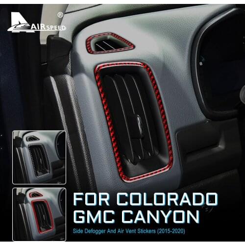 Carbon Fiber for Chevrolet Colorado GMC Canyon 2015 2016 2017 2018 2019 2020 Accessories Interior Trim Air Outlet Vent Sticker