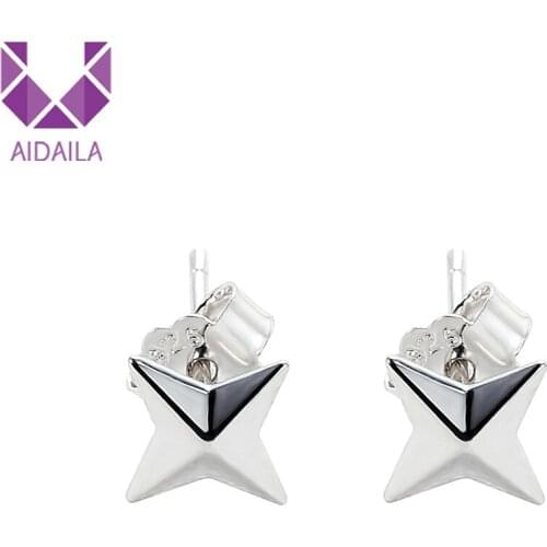 Women stud earrings star shape 100% sterling silver tiny Party Engagement Wedding Women Jewelry 2019 new